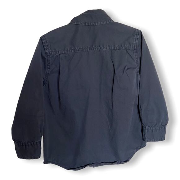 Gap Boys Shirt Size 4 The Brick Lane Gray Work Style Button Up Down‎ Front - Picture 4 of 6